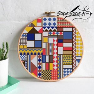 Aztec Multicolored Geometric Circle Cross Stitch Pattern Tribal Handmade PDF