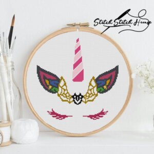 Bat Unicorn Fantasy Halloween Style Cross Stitch Pattern - Goth DIY Embroidery