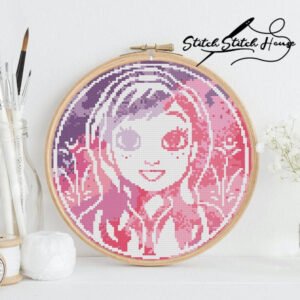 Frozen Anna Princess Cross Stitch Pattern - Watercolor Artistic DIY Embroidery PDF