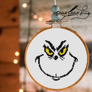 Holiday Mini Grinch Cross Stitch Pattern - Hand Embroidery Christmas PDF
