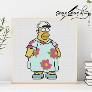 Homer Simpson in Muumuu Iconic Meme Cross Stitch Pattern - PDF Download
