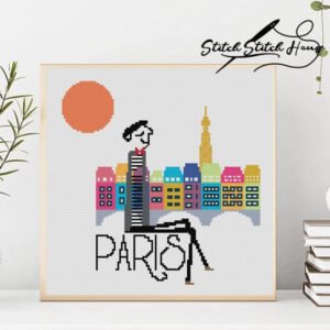 Artist Paris Sunset Cross Stitch Pattern