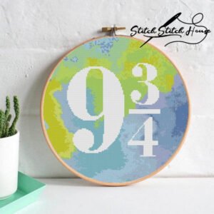 Platform 9 3/4 Cross Stitch Pattern - King's Cross Station DIY Magic Embroidery PDF