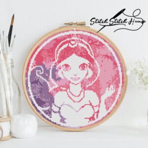 Princess Jasmine Cross Stitch Pattern - Modern Artistic DIY Embroidery PDF