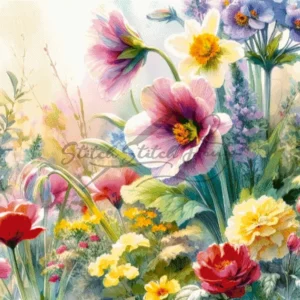 Summer Wildflowers Cross Stitch Pattern for Hand Embroidery Colorful Botanical Art