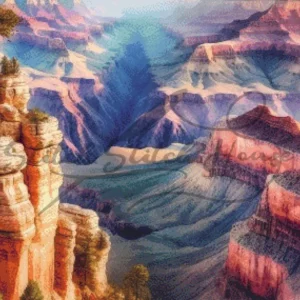 Grand Canyon National Park Arizona landscape cross stitch pattern for handmade needlework