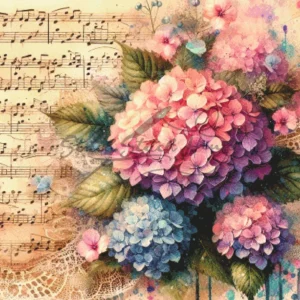 Hydrangea Music Cross Stitch Pattern