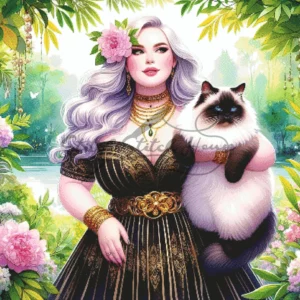 Goddess with Cat Cross Stitch Pattern