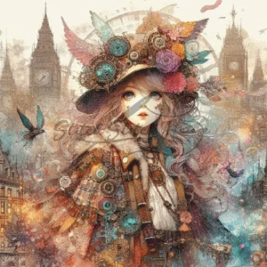 Steampunk Girl Cross Stitch Pattern PDF