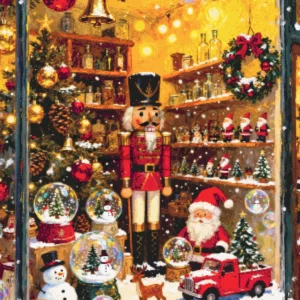 Nutcracker Toy Shop Window Cross Stitch Pattern