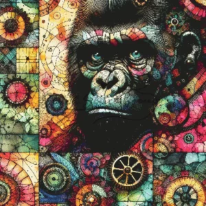 Steampunk Gorilla Cross Stitch Pattern
