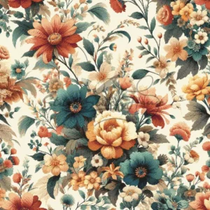 Vintage Floral Bouquet Garden Cross Stitch Pattern