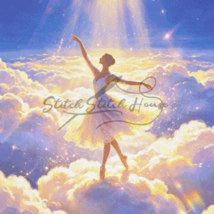 Angel Ballerina In Clouds Cross Stitch Pattern PDF