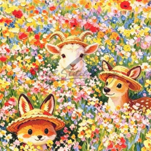 Cute Animals In Meadow Cross Stitch Pattern PDF