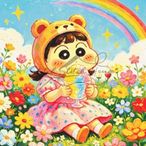 Shin-chan Himawari Shaved Ice Cross Stitch Pattern