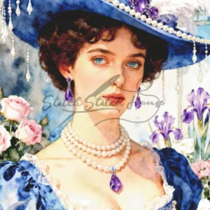 Elegant Woman Portrait Cross Stitch Pattern