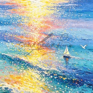 Ocean Sunset Sailboat Cross Stitch Pattern PDF